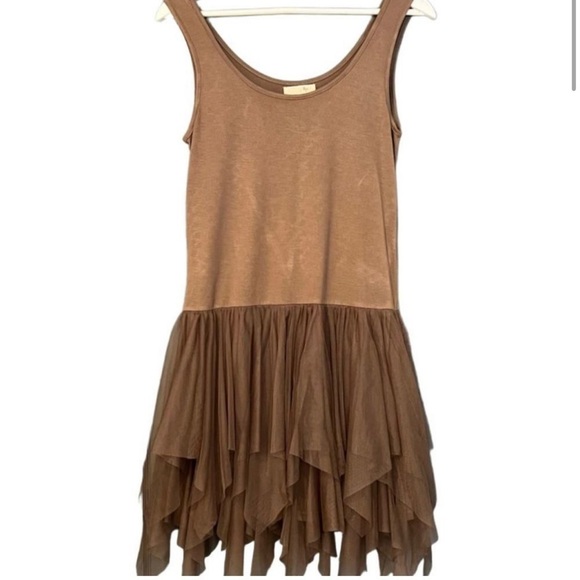 Ryu Jagged Hem Tulle Skirted Tank Top Mini Dress Size S/M - Picture 1 of 7